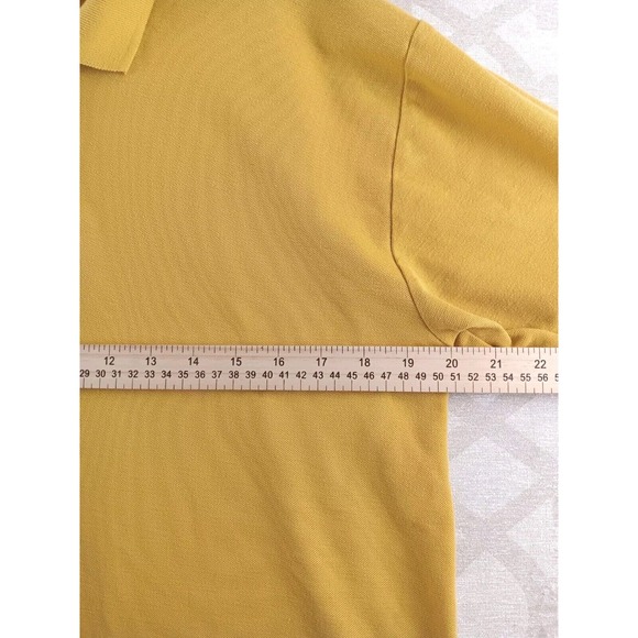 VINTAGE Levis Polo Shirt Mens Medium Yellow Short Sleeve - Picture 4 of 7